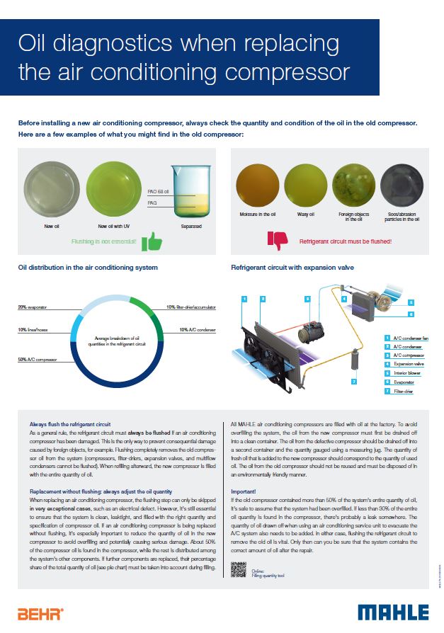 2.1 “Oil diagnostics when replacing the air conditioning compressor” poster 2025 
