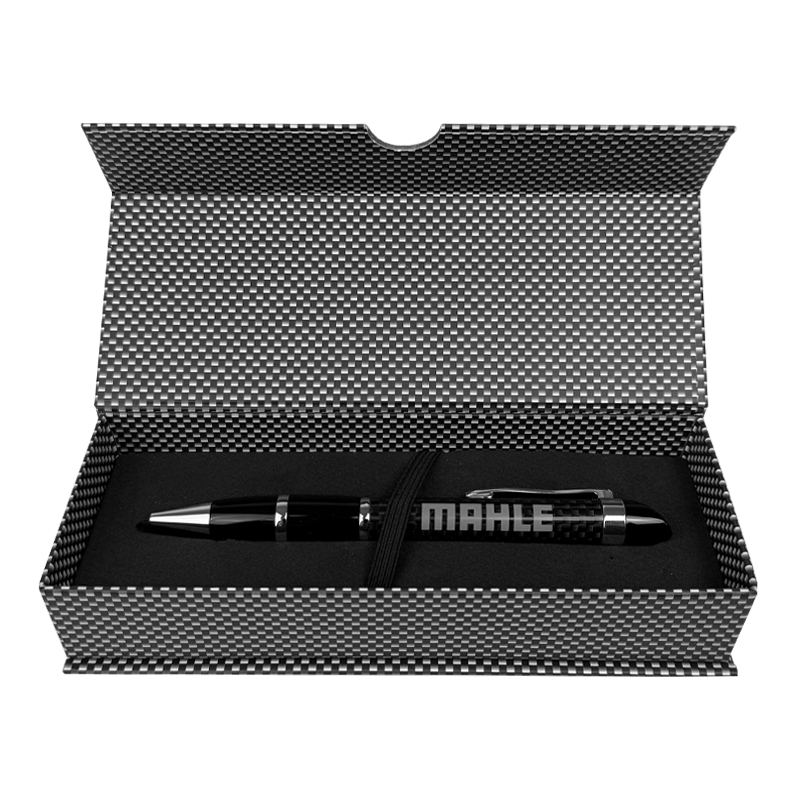Carbon fiber metal twist ball pen in case